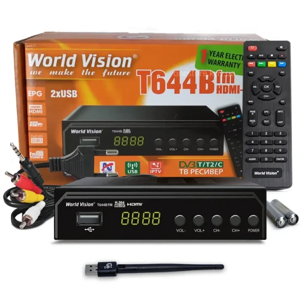 Комплект для ТВ world vision t644b fm + usb wi fi адаптер + Кабель hdmi