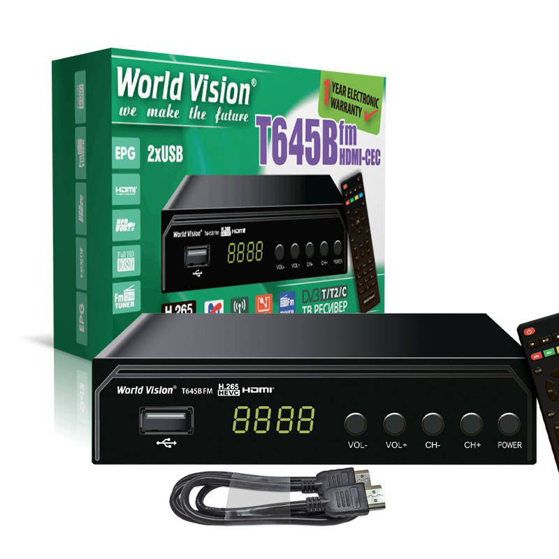 Комплект для ТВ world vision t645b fm + hdmi кабель